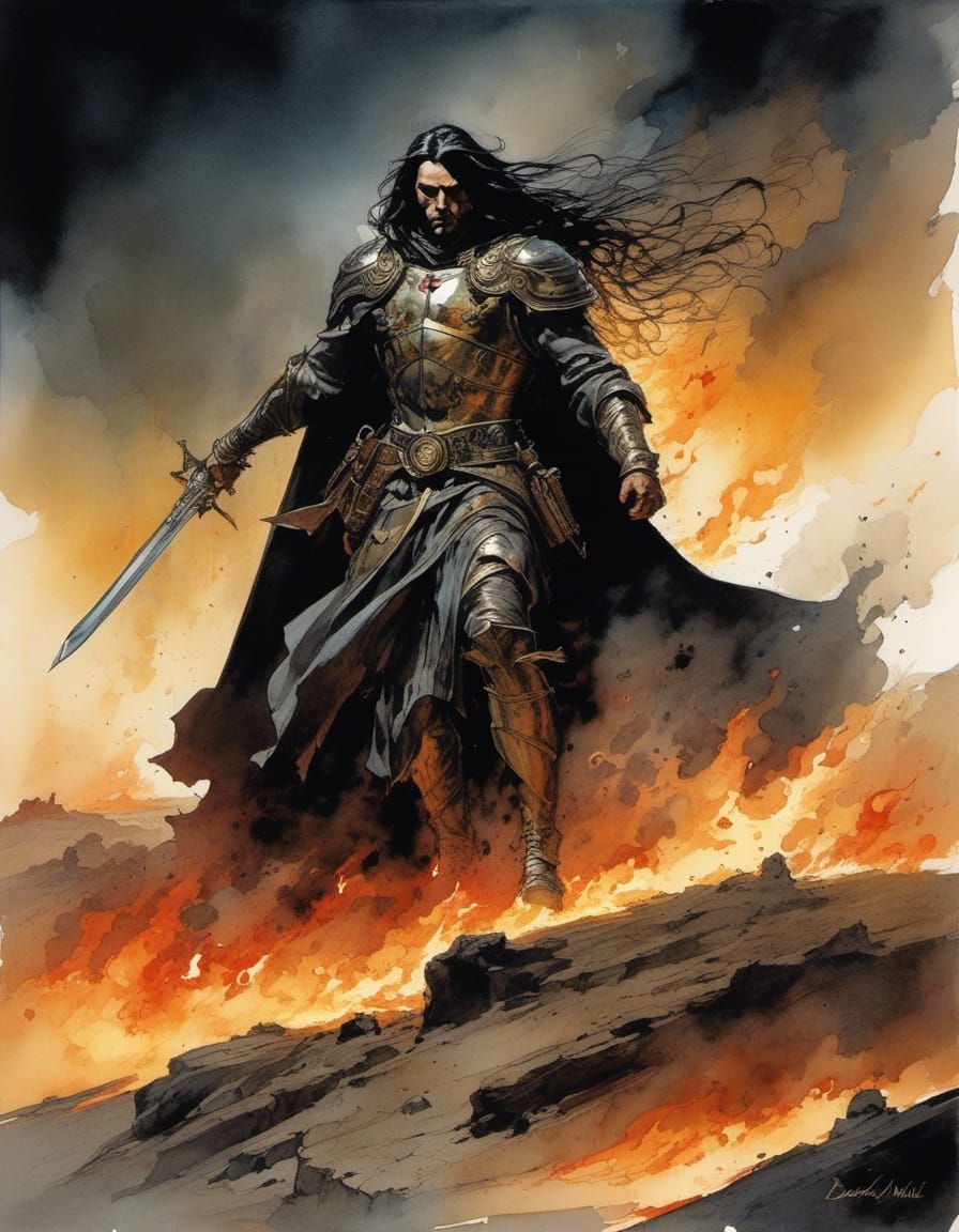 Portuguese Templar Knight on Middle Eastern Battlefield