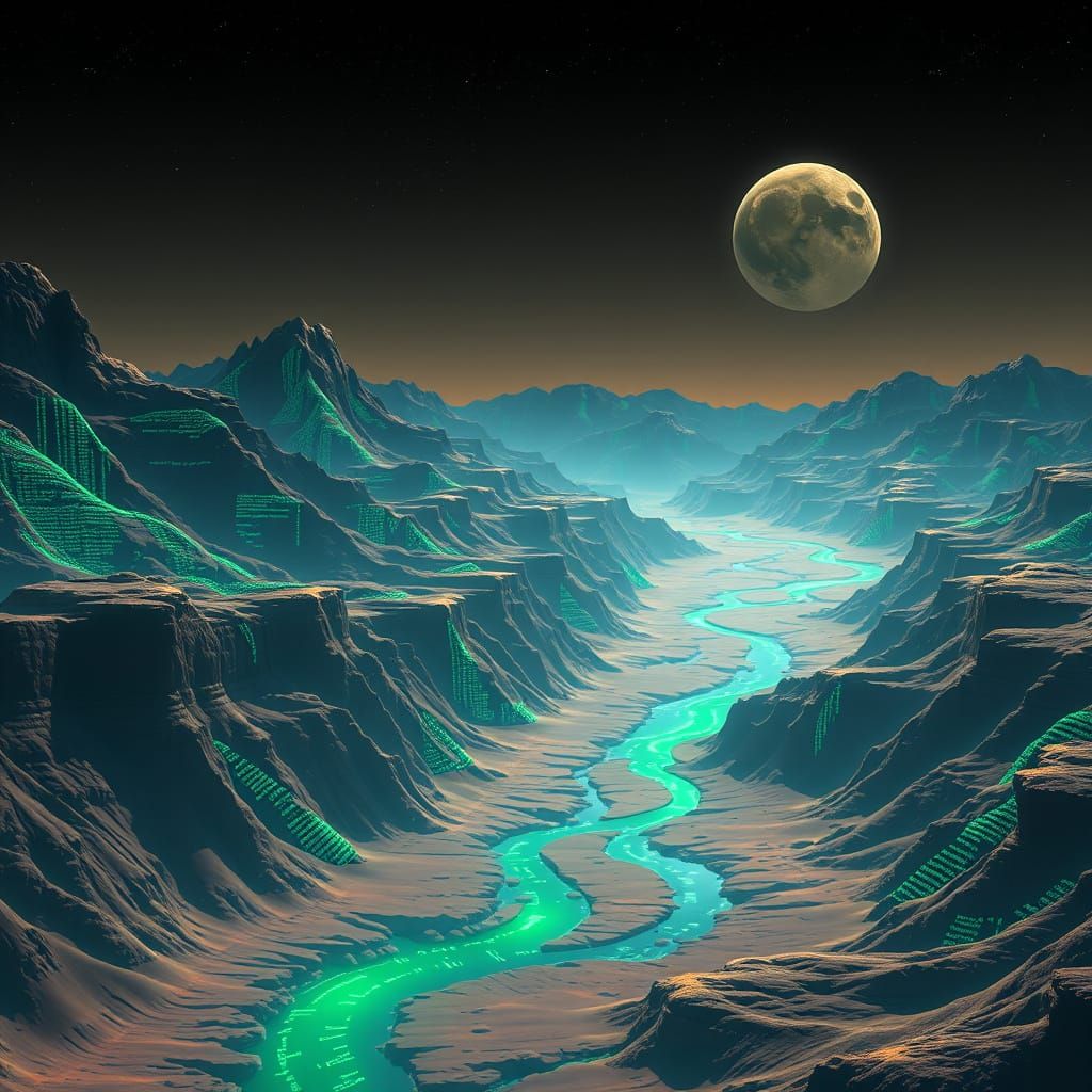Martian Code Landscape Digital Painting
