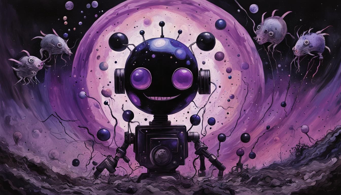 Robot in the Purple Rain with Rats II