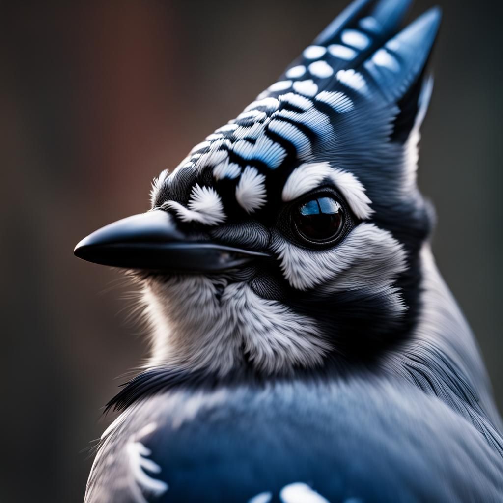 Horrifying Blue Jay with Needle Teeth