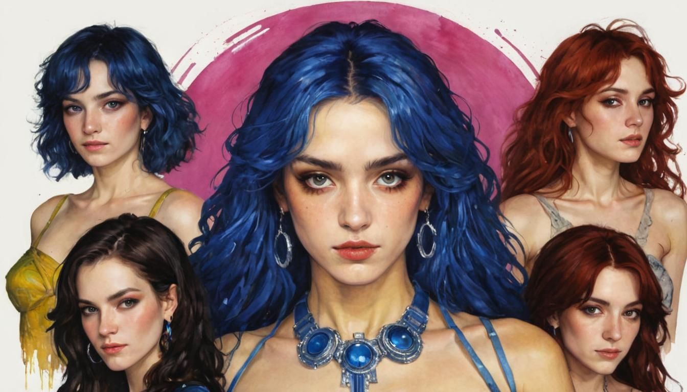 Gemini Angels in Colorful Impressionistic Style