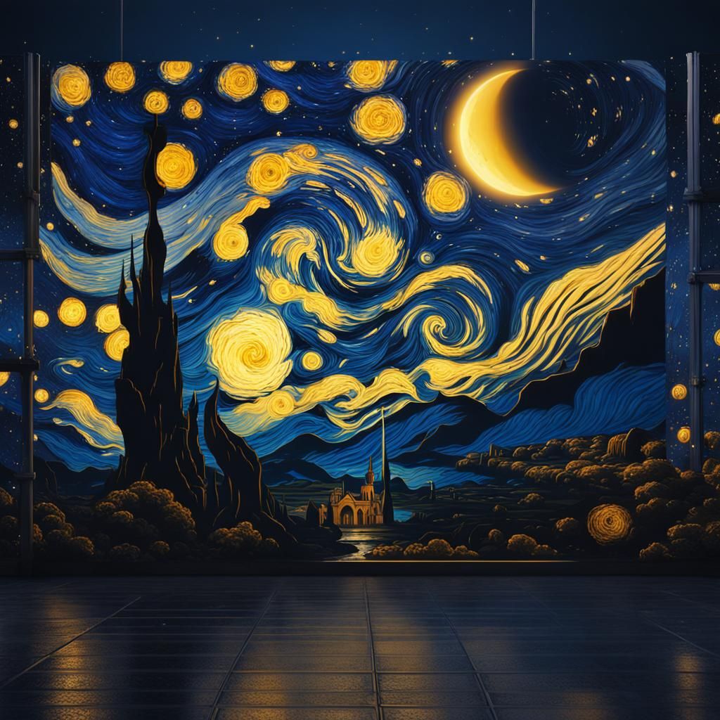 Starry Night as Detailed Matte Painting