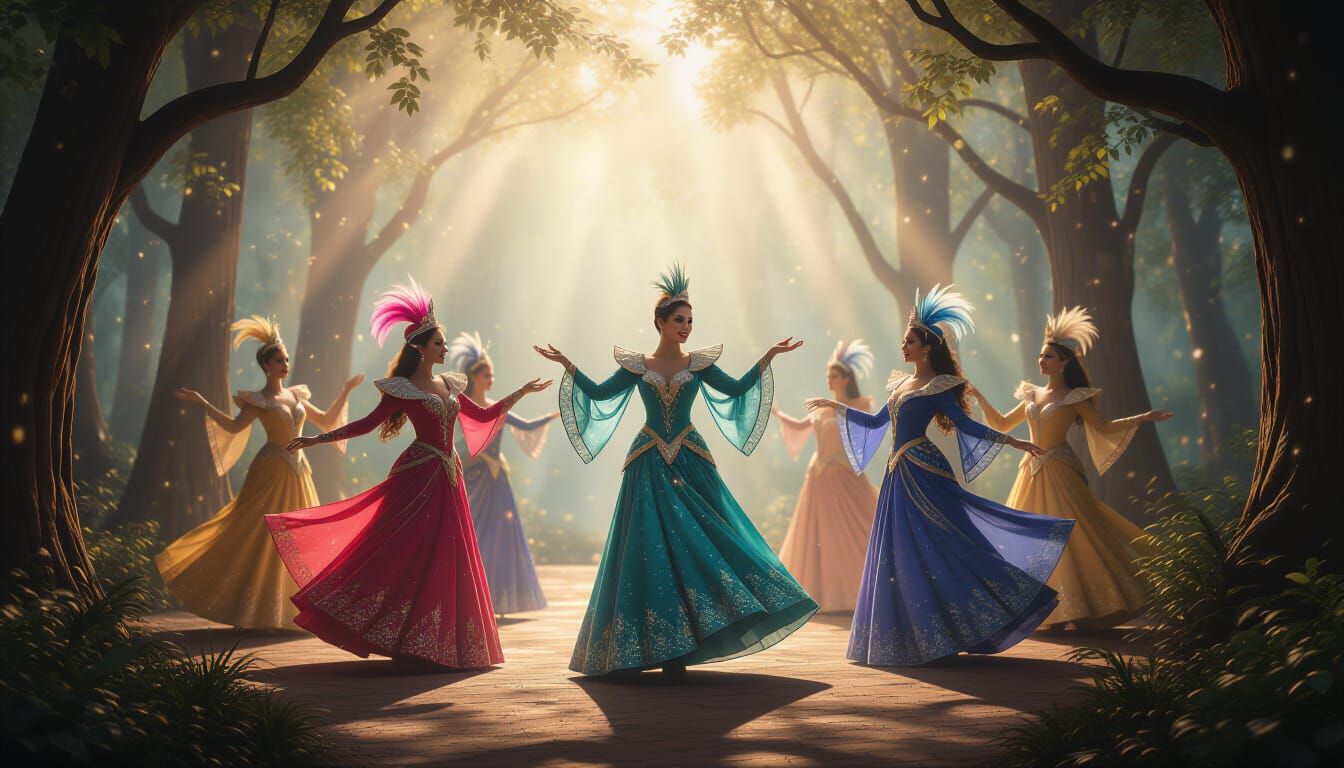 Magical Forest Stage Act in Digital Matte Painting