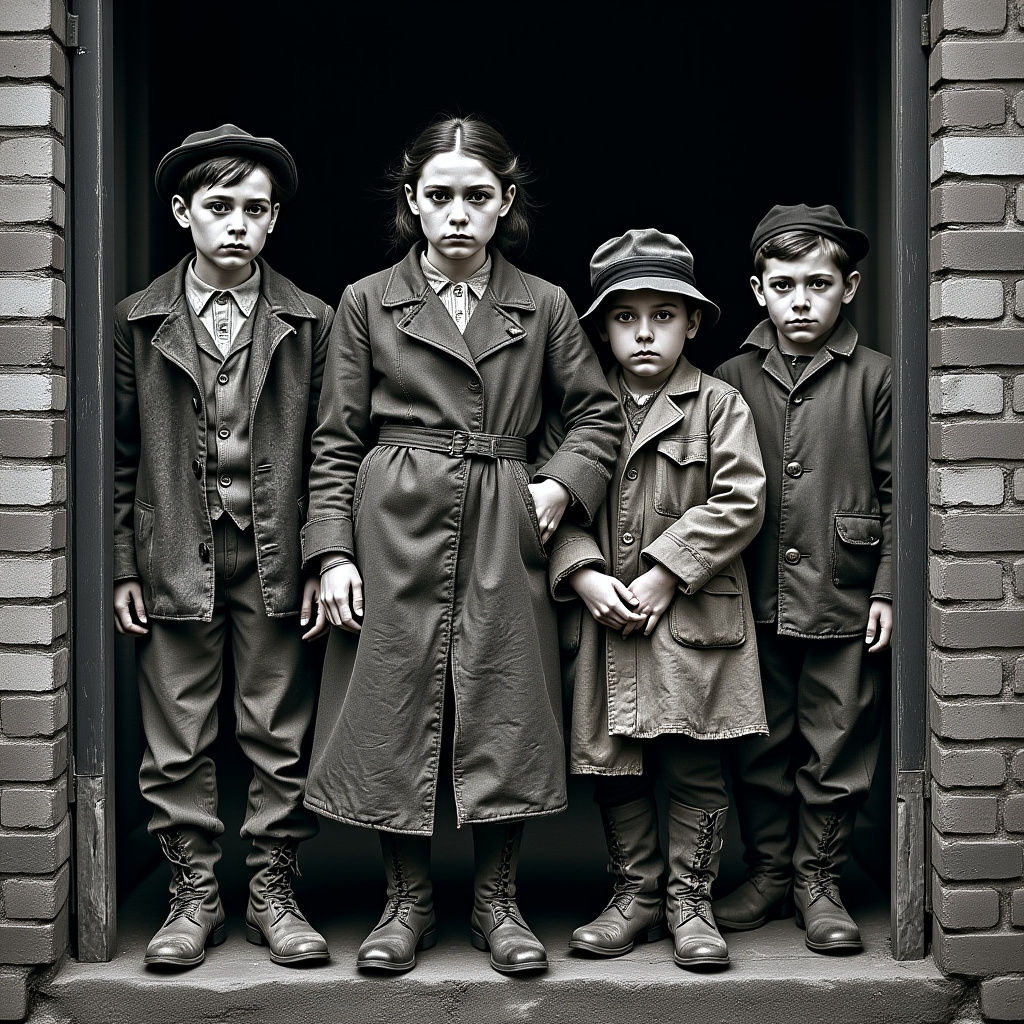 Victorian Era Family Portrait in Gritty Realism