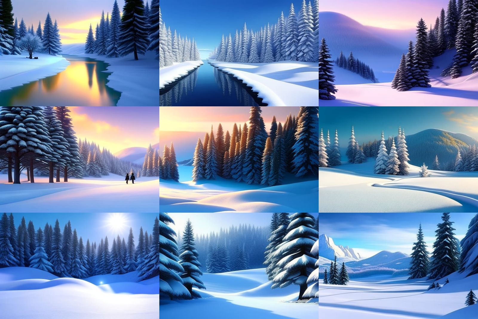 Anime Winter Wonderland in Hyperrealistic 3D