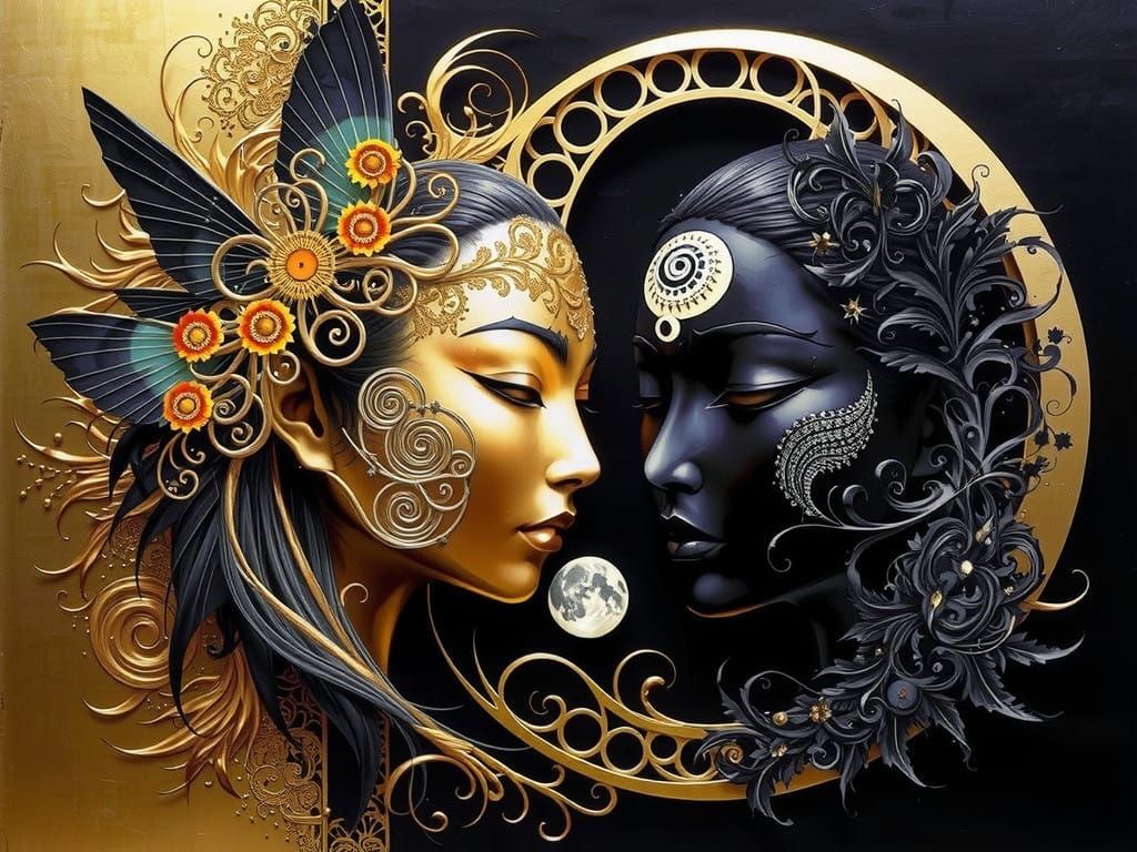 Ethereal Goldenpunk Fairy in Celestial Dance