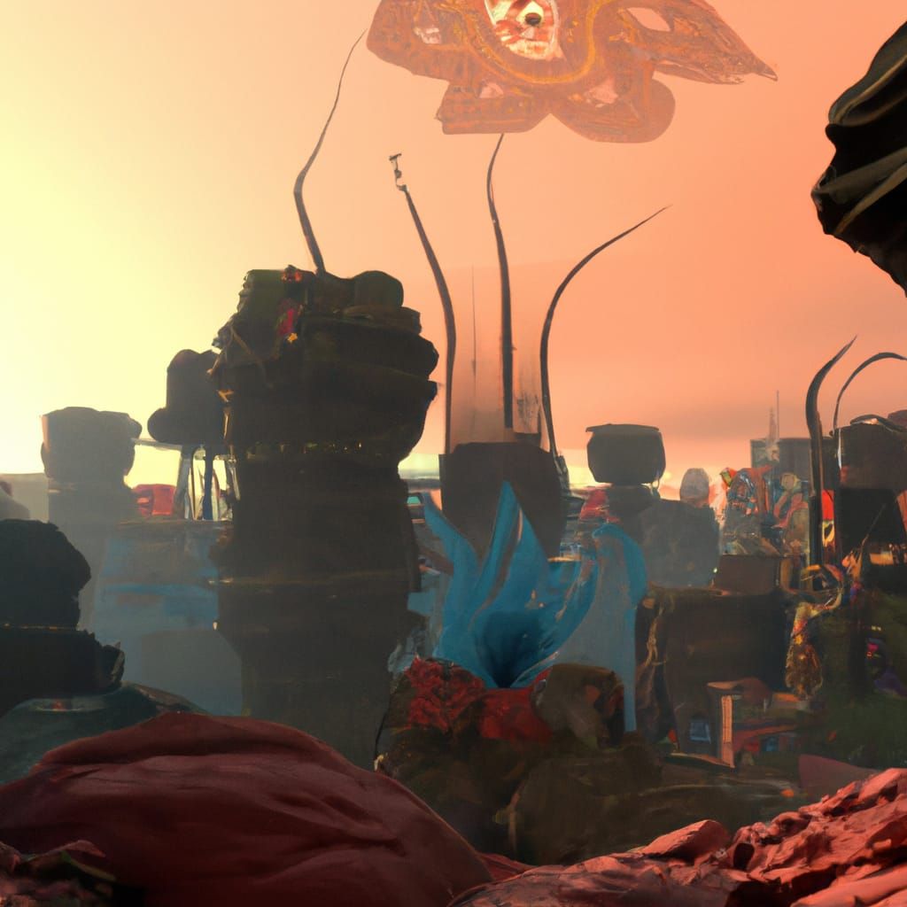 Fantastical Morning: Detailed Matte Painting in Deep Color