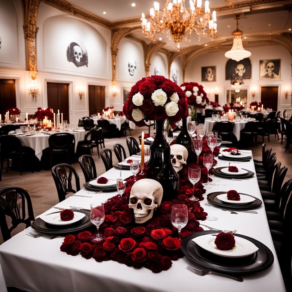 Vampire Dinner Party in Tim Burton Style