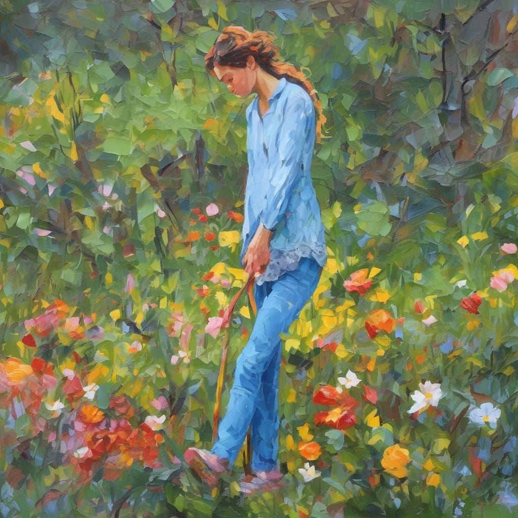 Ethereal Neo-Expressionist Portrait of a Romantically Lost Y...