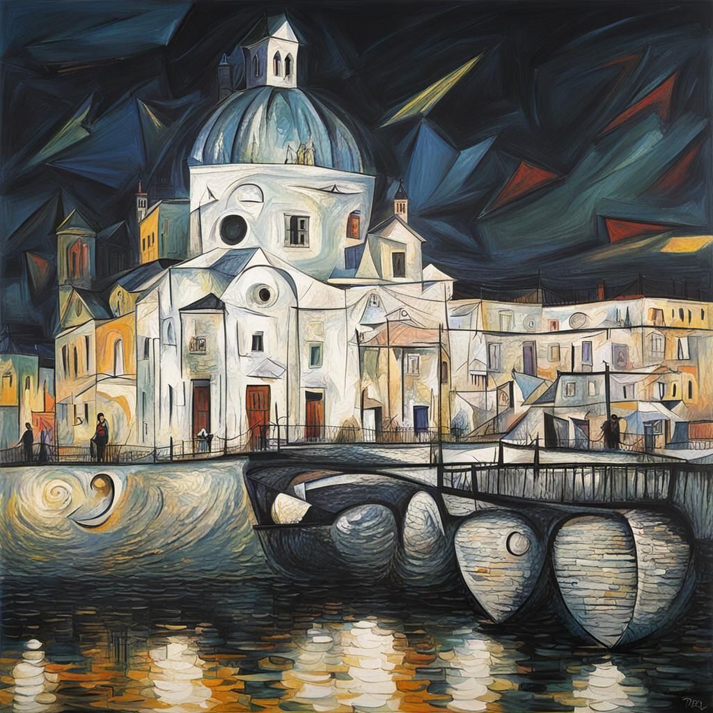 Abstract Portrait in Cubist Style