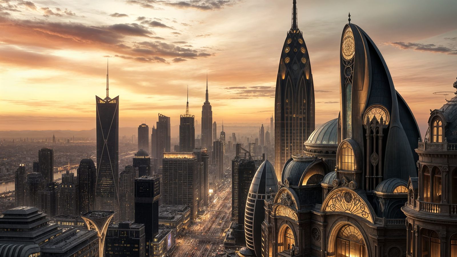 Art Nouveau Futurism in Twilight