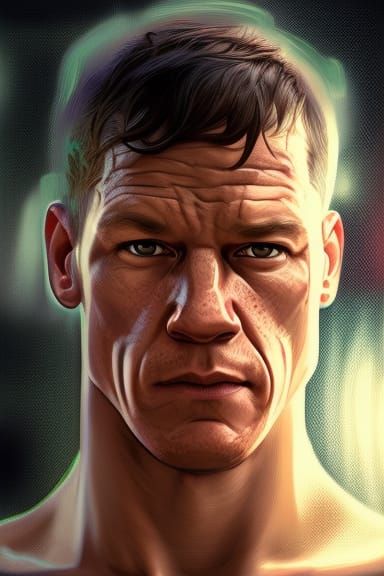 John Cena Portrait in Hyperdetailed Lighting