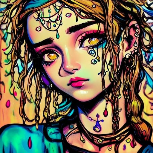 Vibrant Portrait Inspired by Frida Kahlo