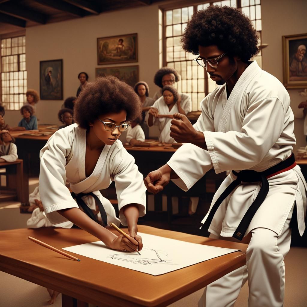 1970s Martial Arts Class at Philadelphia Museum