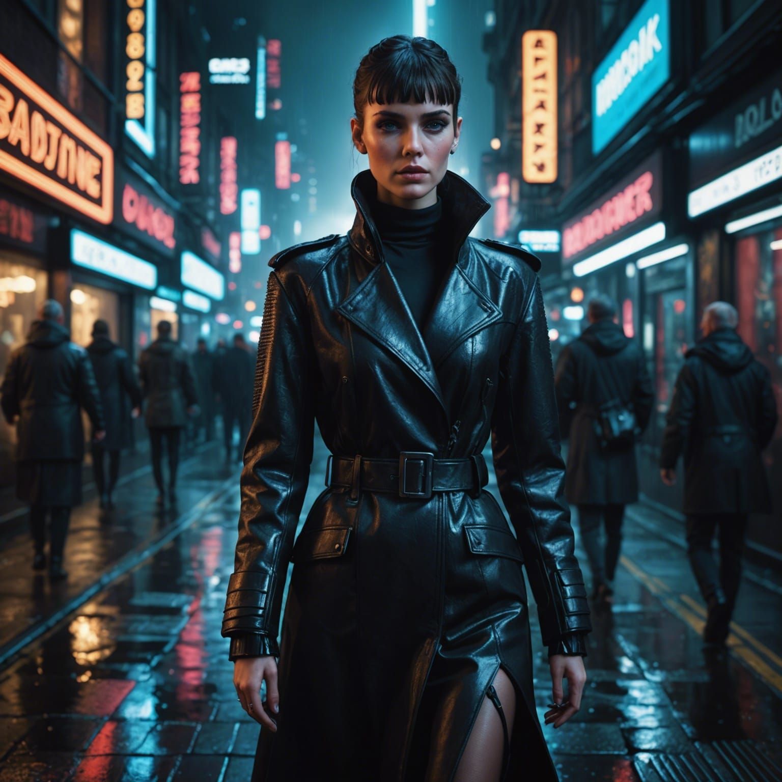 London Girl in Blade Runner Noir Fashion