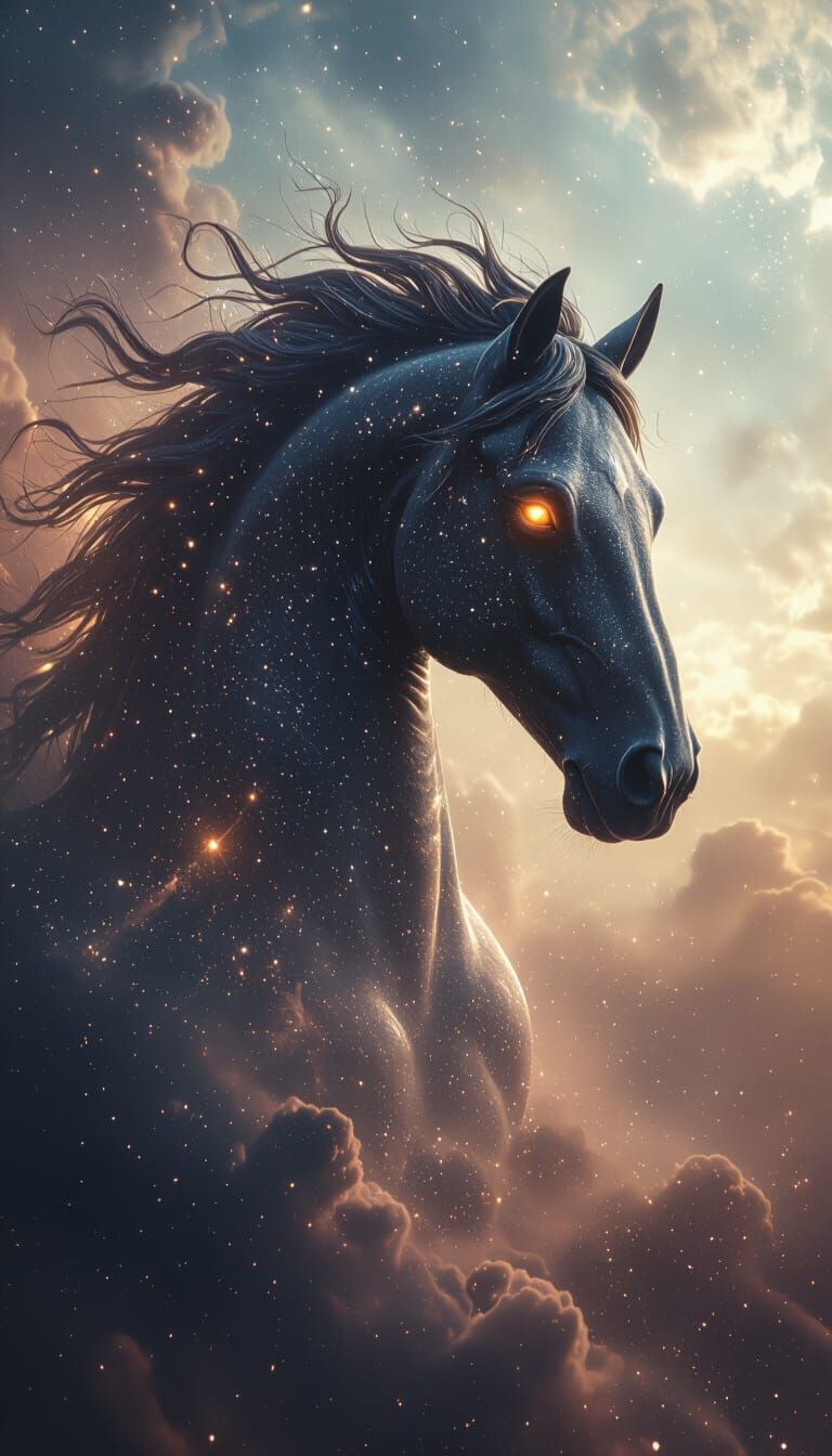 Spectral Cosmic Horse Rears Up in Dying Galaxy