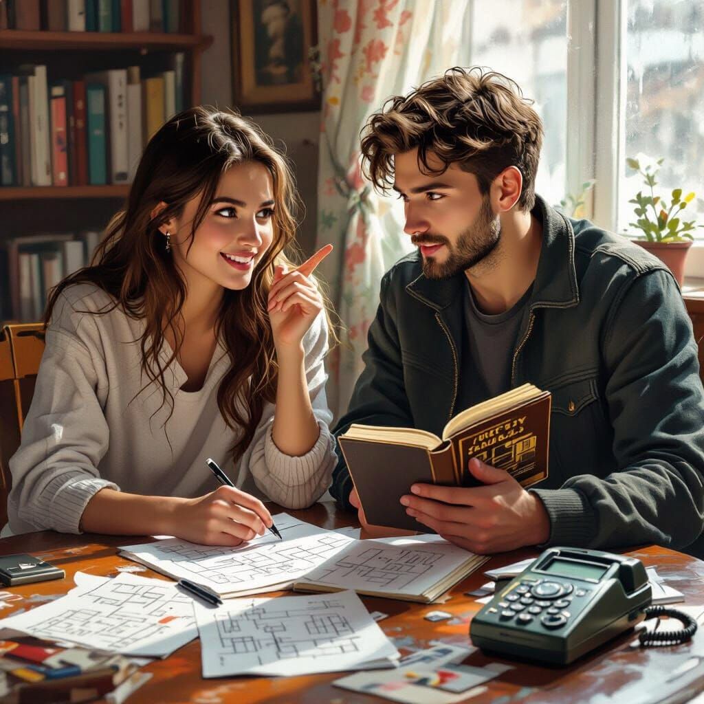 Man Bewildered by Woman's Math Study & Soviet Phone