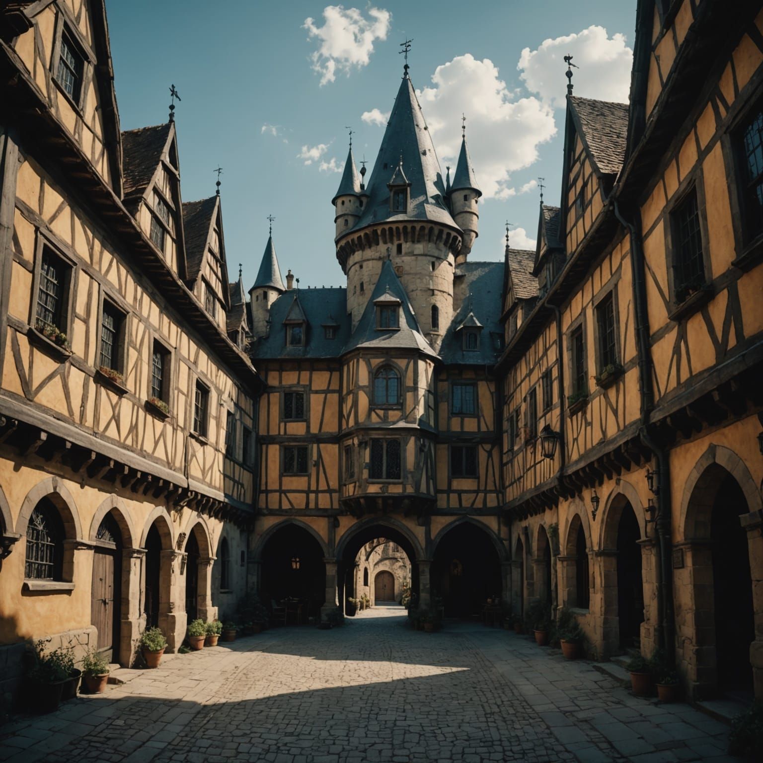 Futuristic Medieval Architecture with Cinematic Lighting