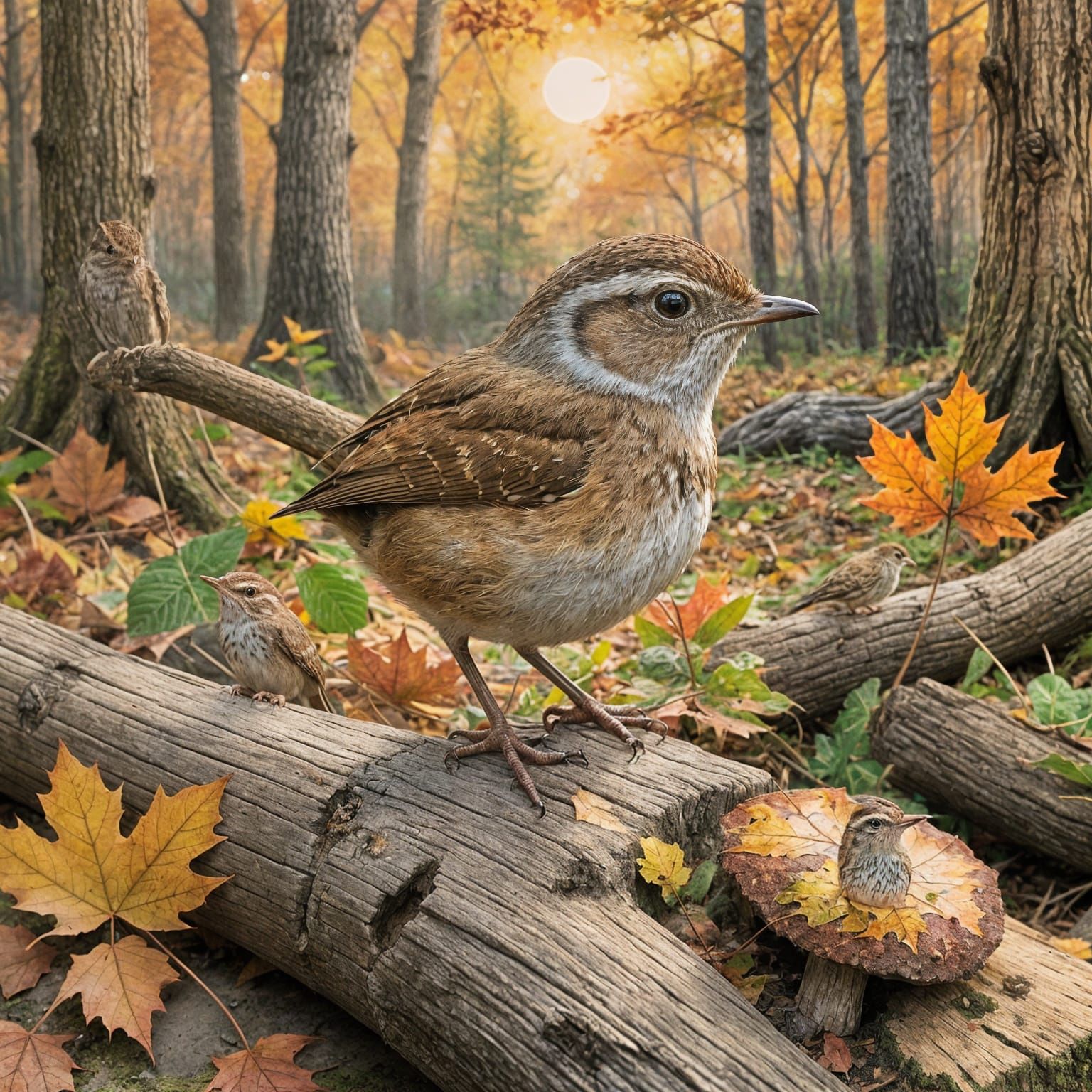 Earthy Wren in Vibrant Watercolor