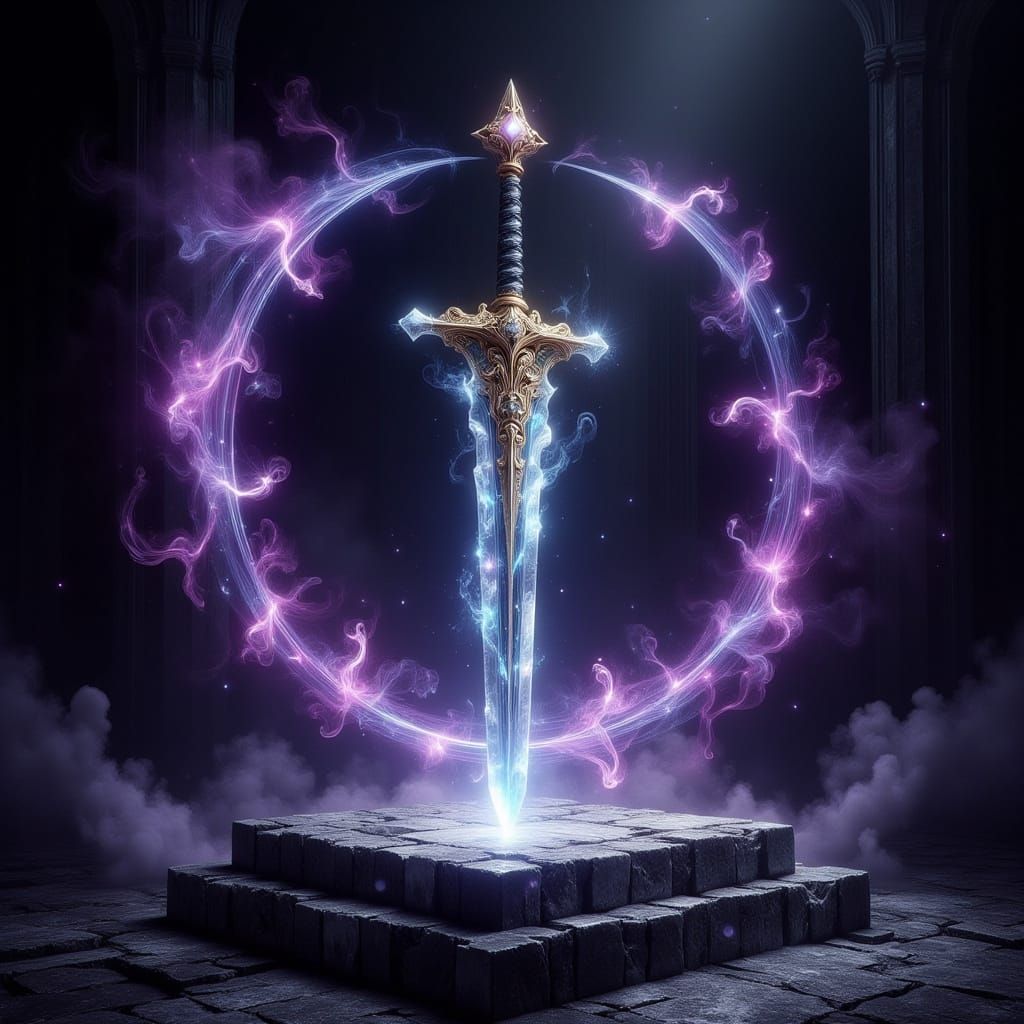 Ethereal Magic in Dark Fantasy: Majestic Holographic Diamond...