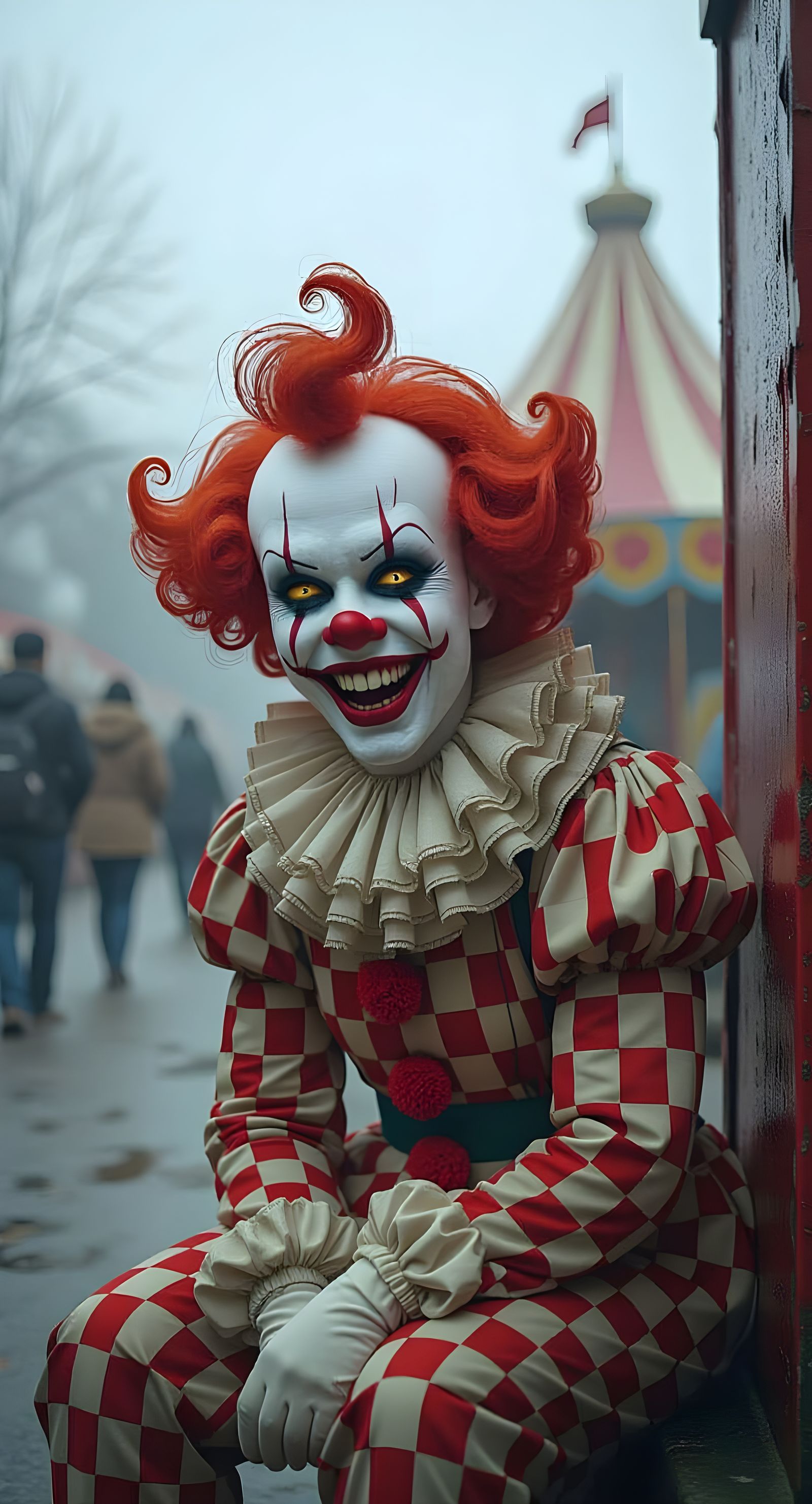 Wicked Gothic Clown in Dark Psychedelic Fantasy