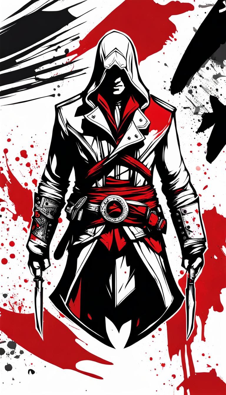 Assassin's Creed Logo Trash Polka Tattoo