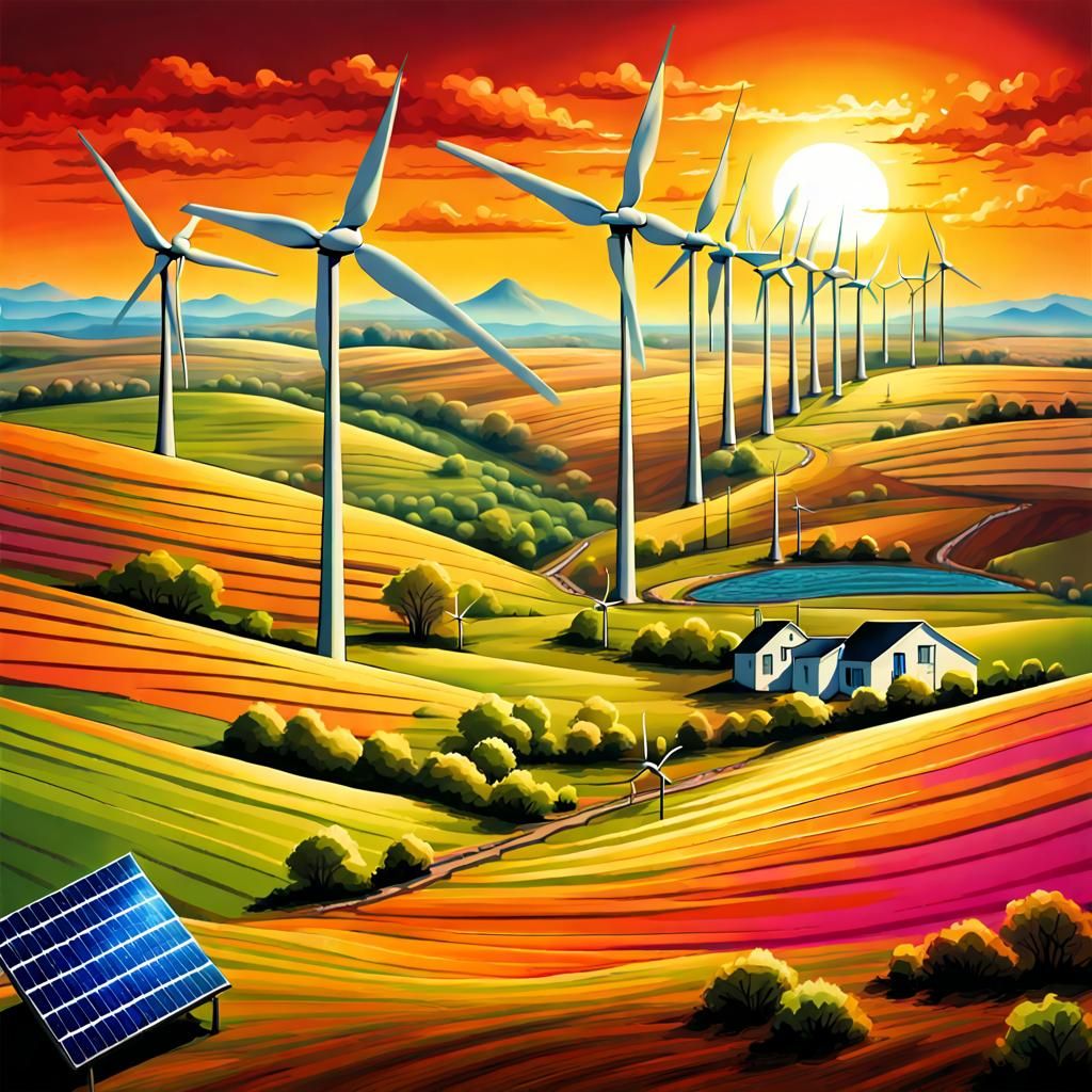 Vibrant Climate Activism Landscape Inspired by Fantasy Art