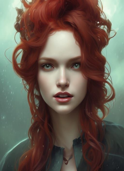 Gorgeous Redhead Portrait in a Fantasy Art Style