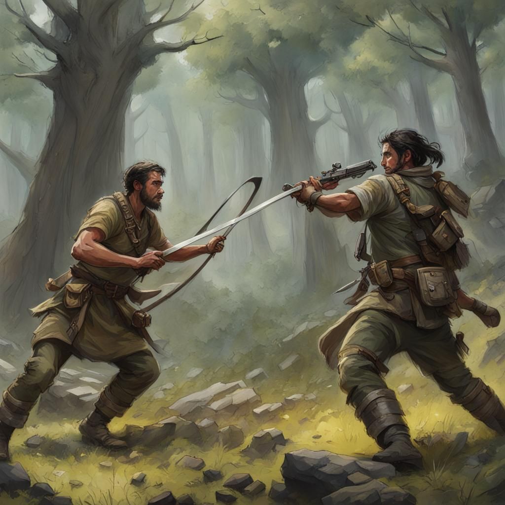 Rangers Battling a Giant in Epic Confrontation