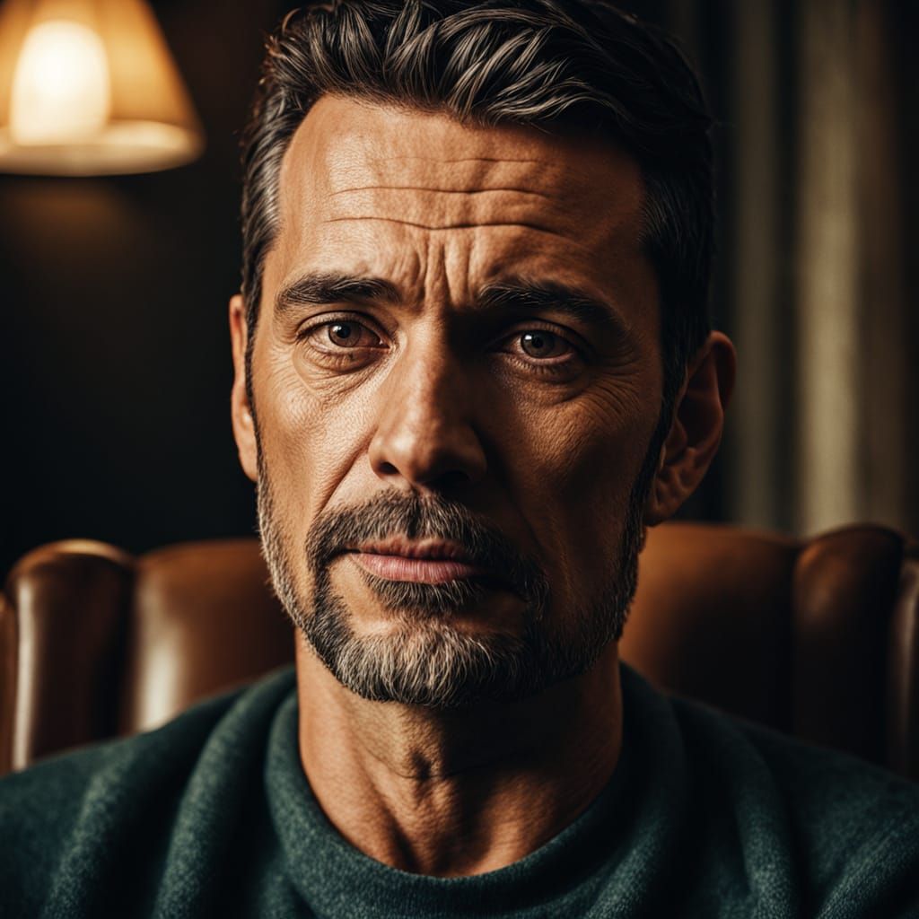 Earth-Toned Cinematic Portrait in Film Grain Style