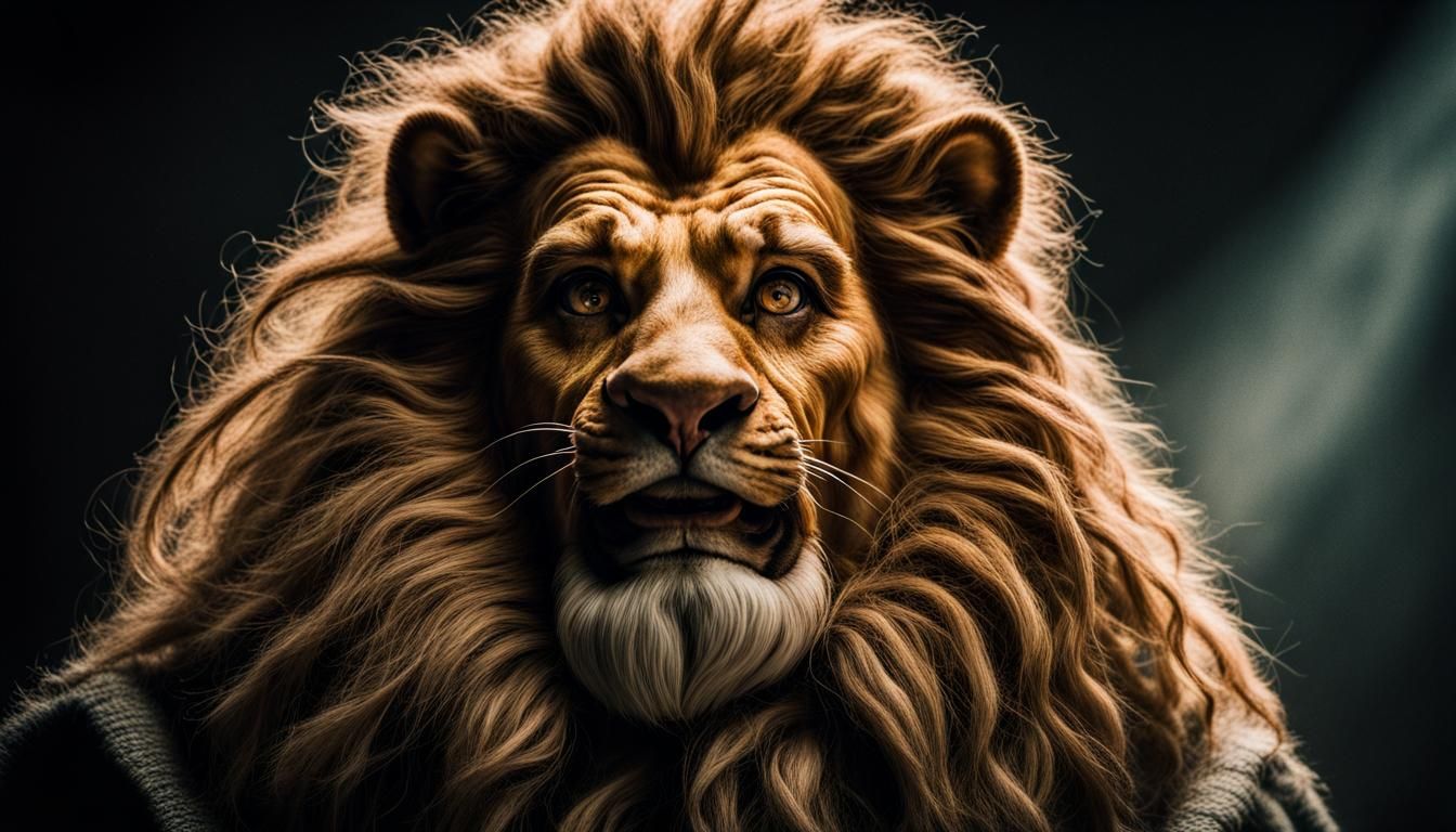 Cowardly Lion Portrait in Chromogenic Color Print