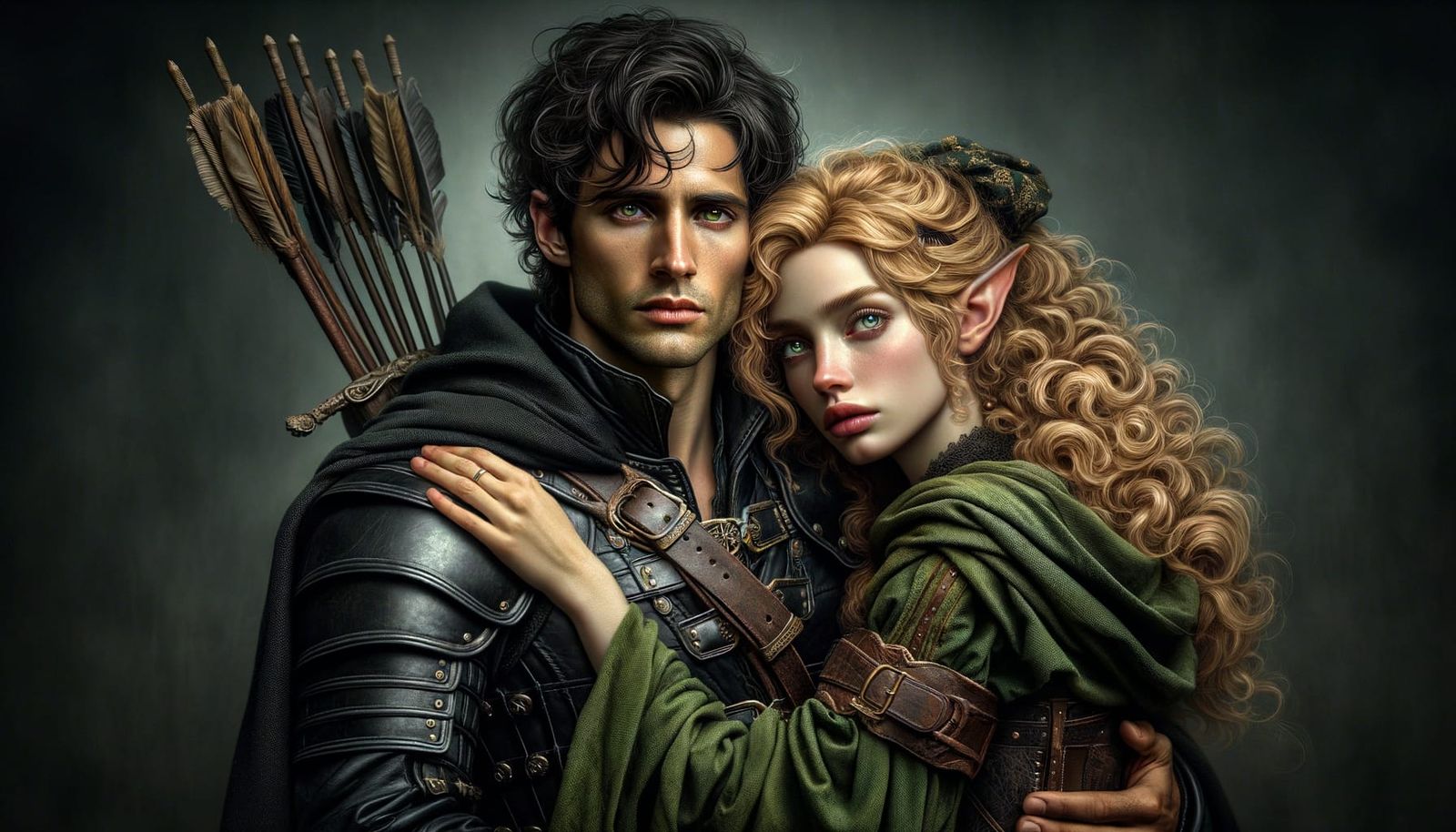 Fantasy Ranger and Elf Maiden Portrait