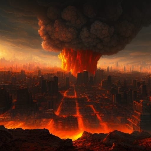 Post-Apocalyptic Cityscape in Detailed Matte Painting