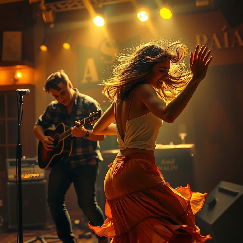 Ethereal Music Moment in Vibrant Brushstrokes