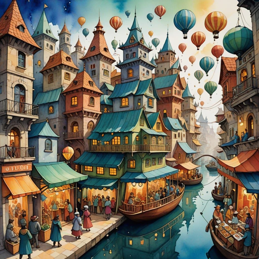 Floating City Bazaar: Shape-Shifting Street Performer