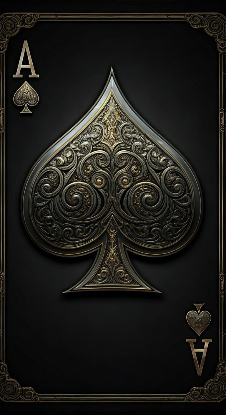 Regal Ace of Spades in Metallic Ornamentation