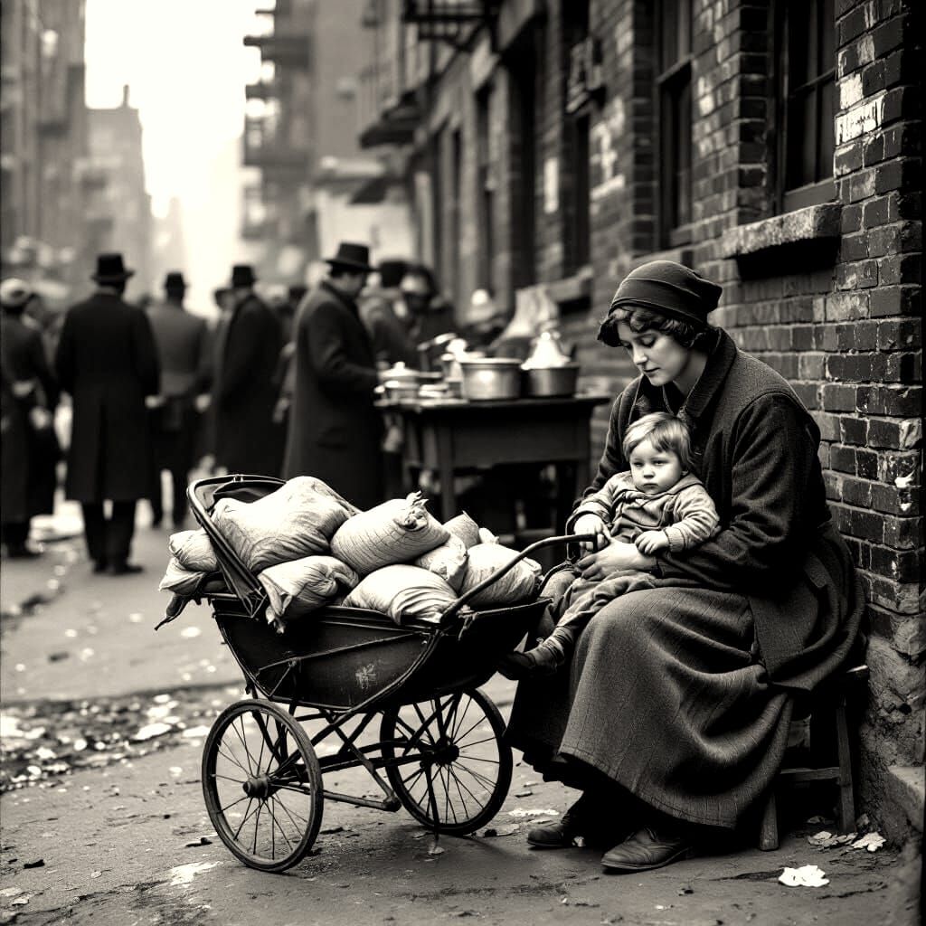 Vintage 1920s Photo of Great Depression Scene