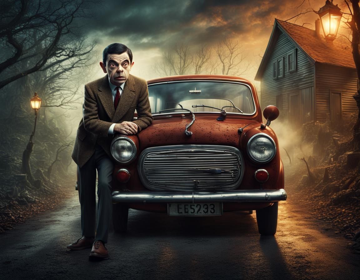 Mr. Bean as Horror Movie Cover Art