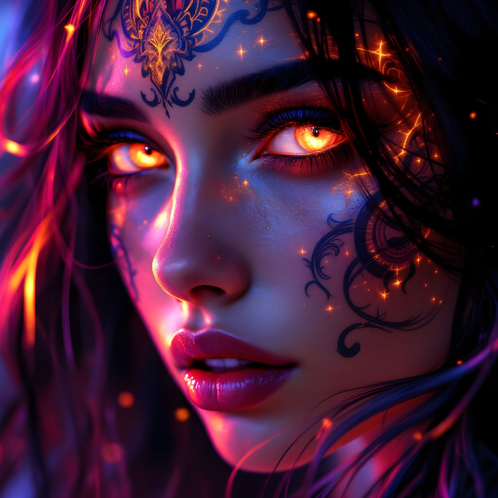Fantasy Portrait: Beautiful Woman in Digital Art Style