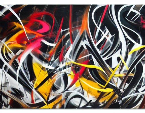 Energetic Abstract Graffiti Art in Futura Style