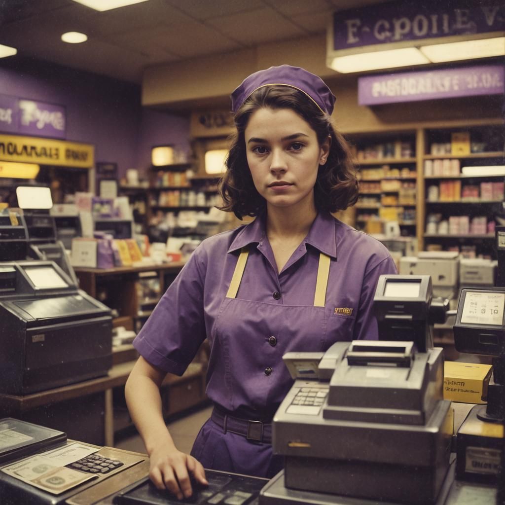 Nostalgic Portrait of FYE Worker in Retro Polaroid Style