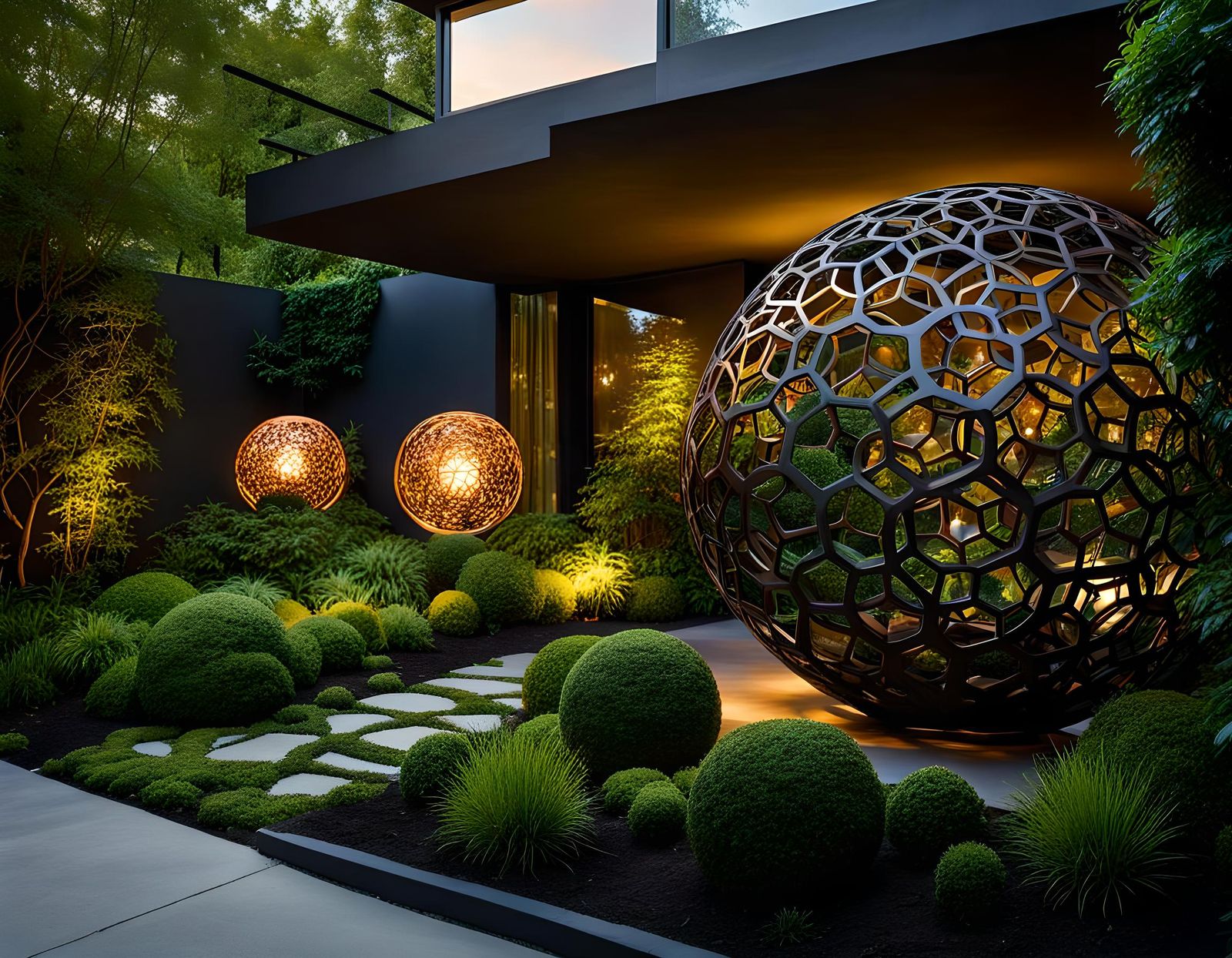Enchanted Buckyball Garden Sculpture in 3D