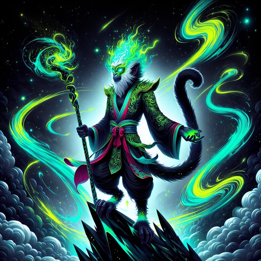 Cosmic Monkey King Ascends Obsidian Peak