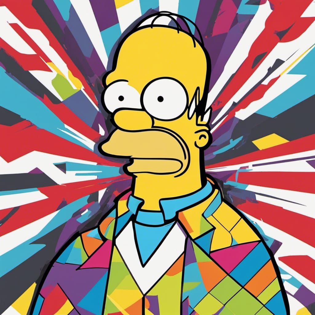 Homer Simpson Pop Art Screen Print in 8K