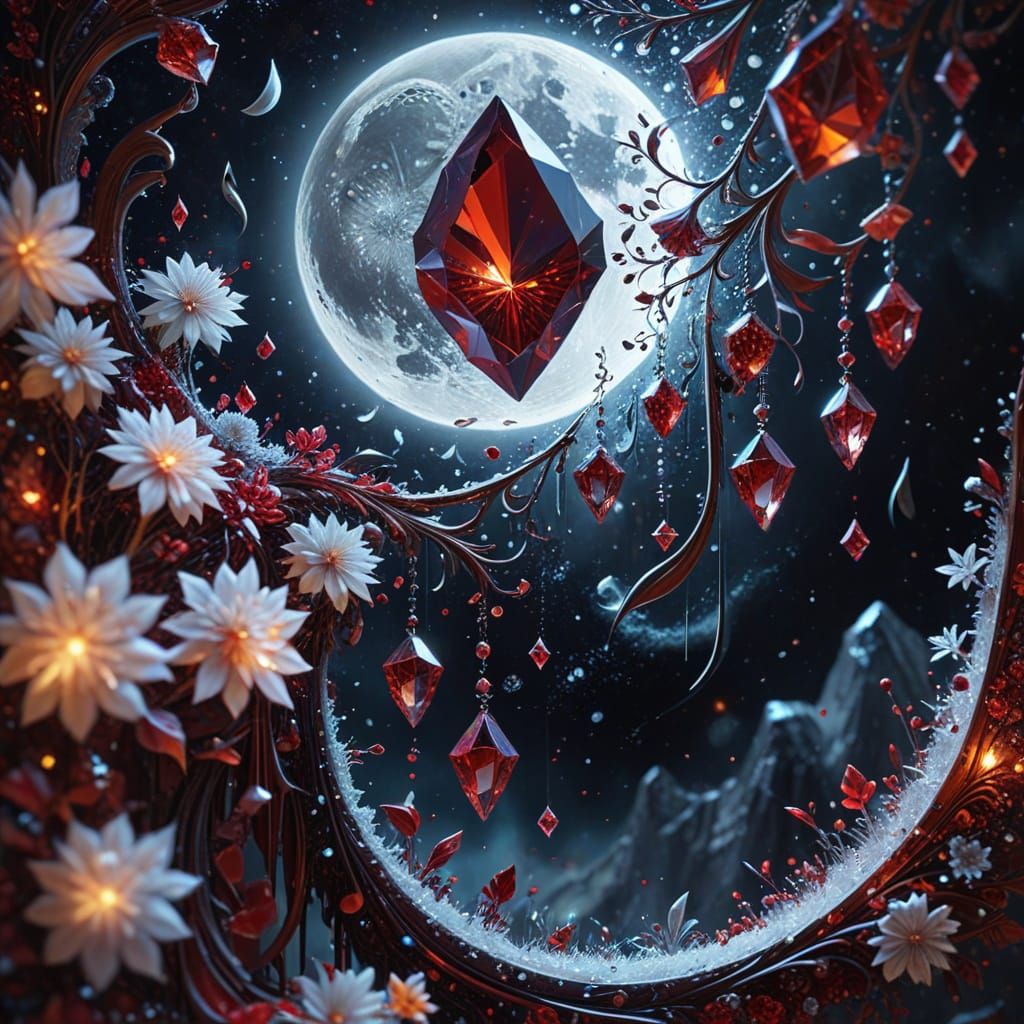 Dark Fantasy Crystal Emits Musical Notes