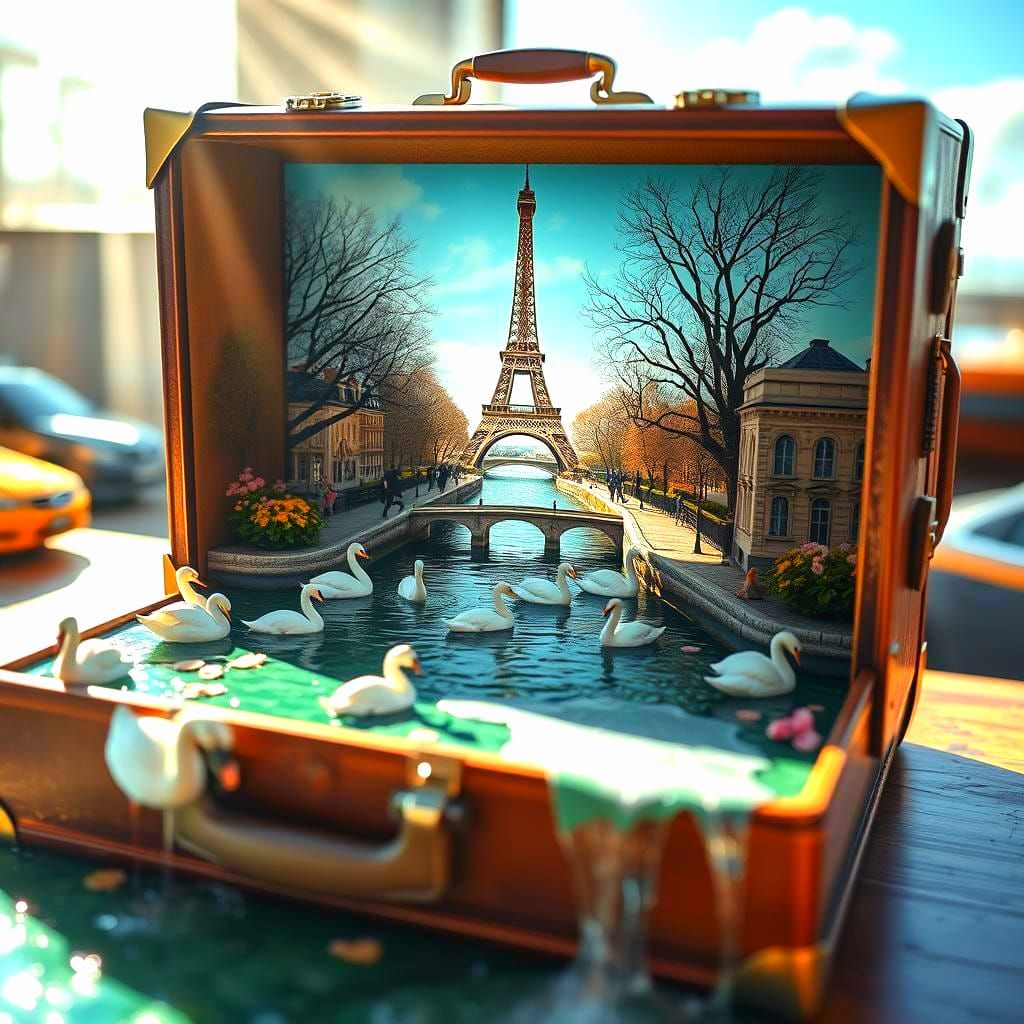 Paris in a Trunk: Surreal Diorama in Digital Art