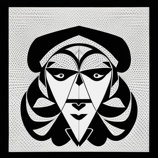 Mother Goose Portrait in Geometric Pop Art Style