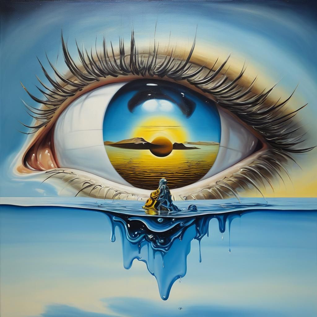 Surreal Melting Eternity: An Oil Painting in Dali Style