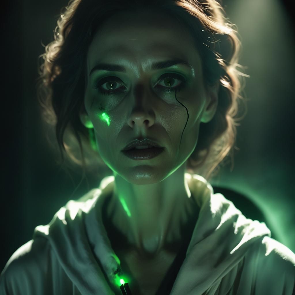 Poisoned Portrait: Cinematic Still in Moody Lighting