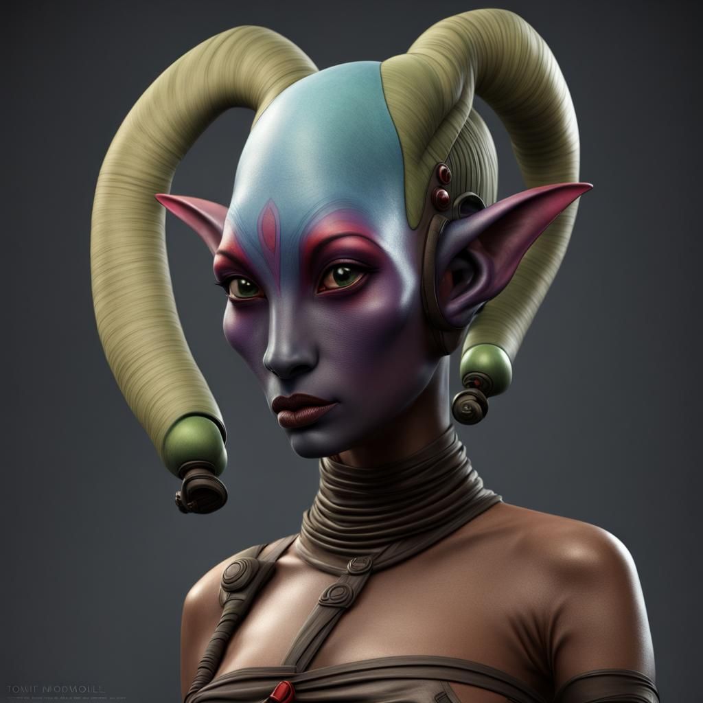 Photorealistic Full Body Twi'lek Girl from Star Wars